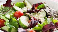 House Salad · garden salad top with broccoli,baby corn,asparagus,fresh mushroom.