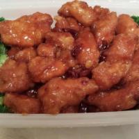 White Meat General Tso'S Chicken (Regular) · Hot and spicy. Served with white rice.