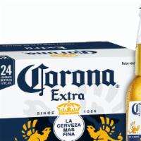 Corona Extra (24 Pk - 12 Oz) · 4.6% ABV. Easy-drinking beer made from the finest-quality blend of filtered water, malted ba...