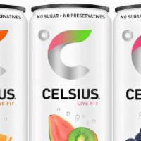 Celsius - Live Fit · No sugar, No Aspartame, No High Fructose Corn Syrup, No Artificial Preservatives, Colors, or...