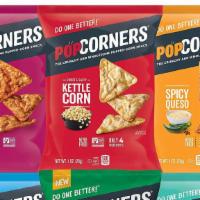 Pop Corners · Gluten Free, Vegan, NON GMO, Never Fried, No Dairy, No Artificial Colors, 0 Gm Trans Fat