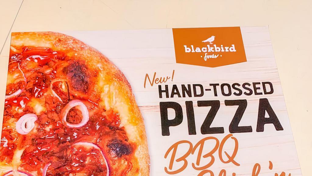 Pizza - Dairy Free Vegan Blackbird Hand Tossed Pizza · Dairy Free, Vegan Plant Based, NON GMO, Cholesterol Free, Kosher
