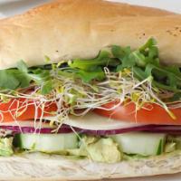Vegetarian Salad Sandwich Combo On Hero · Any two cheeses, lettuce and tomatoes.