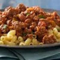 Chili Mac · Chili on top of noodles with housemade cheese sauce.