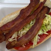 Blt On A Roll · Thick cut Bacon, fresh lettuce, daily cut tomato, with Hellman's Mayonnaise