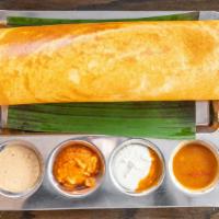 Masala Dosa · Vegan. Gluten Free. A fermented crepe made from lentils and rice stuffed with special potato...