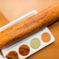 Nalgonda Paper Masala (70 Mm) · A Very Long Thin Fermented Crêpe Made From Lentils & Rice Comes With Potato Masala.