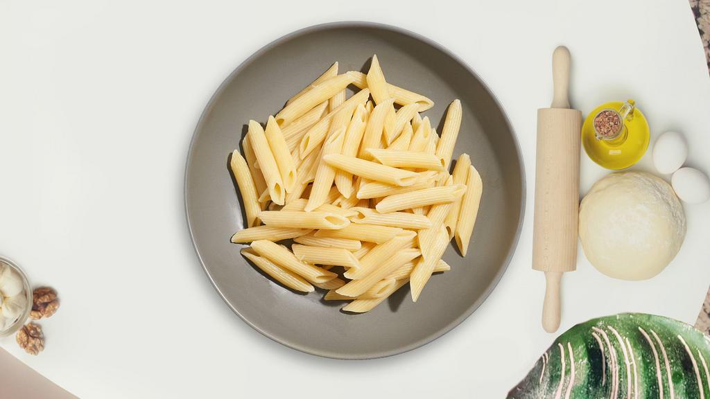 A Penne Plan · Fresh penne pasta cooked with your choice of sauce and toppings.