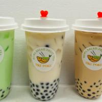 Coconut  Bubble Tea · with tapioca