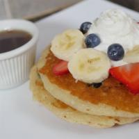 Fourth Of July Pancakes · (3) Strawberry Banana Blueberry Pancakes