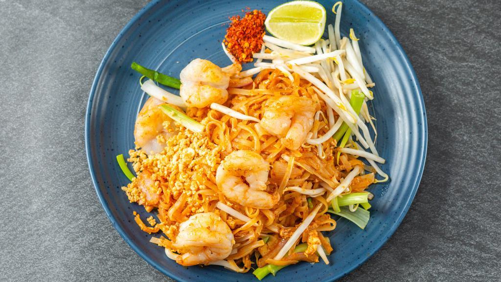 Pad Thai Plate · Gluten-free. Pad thai, is a stir-fried rice noodle dish base in home made tamarind sauce ,commonly served as a street food