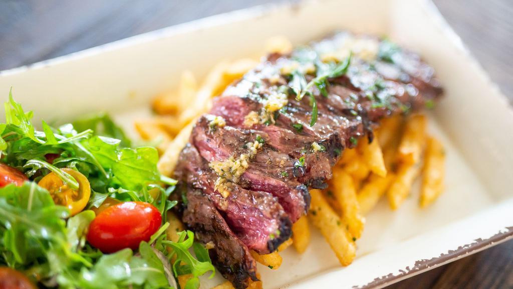 Bistecca	 · Churrasco Steak (Served with Rosemary Parmesan Fries & House Salad )