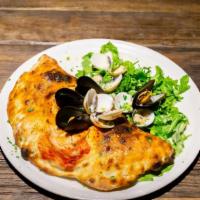 Calzone Di Mare · Mixed Seafood, Marinara (Served with House Salad)