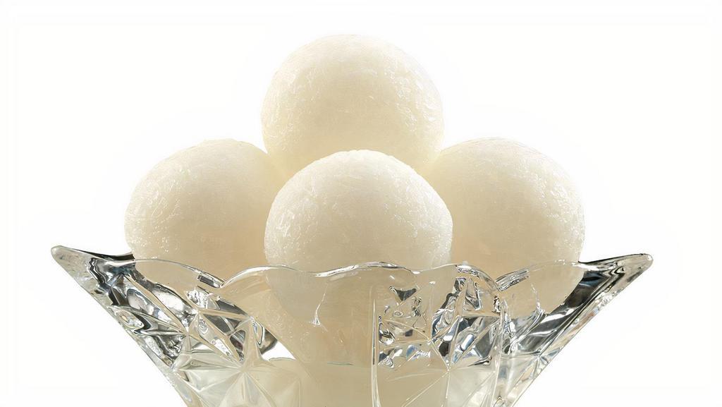 Rasogolla (2 Pcs.) · It is made from ball shaped dumplings of chhena (an Indian Cottage cheese) and semolina dough, cooked in light syrup made of sugar.