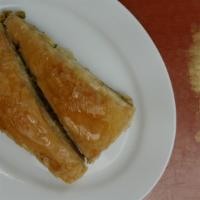 Baklava · Sweet pastry made of extremely thin sheets of fillo dough layered with chopped nuts and hone...