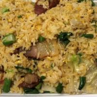 Chinese Broccoli And Sausages Fried Rice/ 玉蘭臘味炒飯 · 