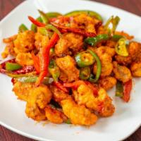 Stir Fried Crispy Diced Chicken With Sichuan Capsicum · Hot and spicy.