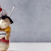 Banana Split Dazzler® Sundae · Vanilla ice cream layered with bananas, pineapple, strawberry and hot fudge topped with whip...