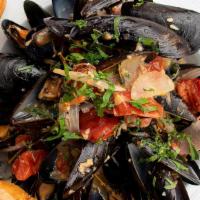Steamed Mussels · tomato, shallots, ouzo sauce