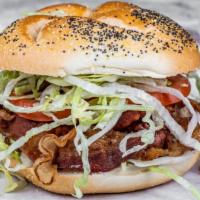 Blt · Crispy hickory smoked bacon, lettuce, tomato and mayonnaise on a roll or breads
