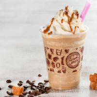 Toffee Java · Espresso blended with ice cream & our exclusive toffee caramel flavoring topped with whip cr...