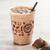 Iced Chocolate · Milk poured over ice flavored with our homemade dairy chocolate sauce topped with whip cream.