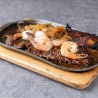 Mar Y Tierra · 8oz churrasco, camarones a la parilla 8oz skirt steak, grilled shrimp