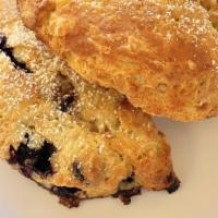 Blueberry Scones · baked fresh daily with fresh fruits