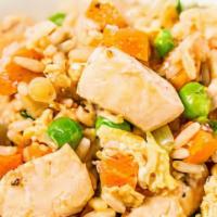 Chicken Fried Rice · Fried rice with chicken, egg and mixed vegetables.
