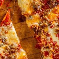 Meatball Parm Pie · Meatballs, Cooked Tomato Sauce and Mozzarella Cheese.