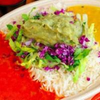 Chicken Tikka Masala Bowl · Taco mahal's signature dish. Chicken breast marinated in yogurt spices and herbs skewered an...