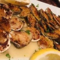 Clams Casino · (smoked bacon, pepper and onion).