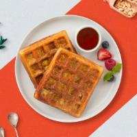 Waffle Away  · Classic homemade waffles served with butter and maple syrup