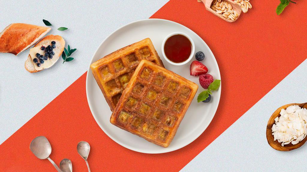 Waffle Away  · Classic homemade waffles served with butter and maple syrup