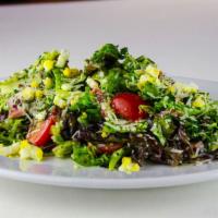 Chop Chop Salad · Hard Cooked Egg, Salami, Fresh Mozzarella, Smoked Bacon, Club Dressing
