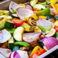 Side Roasted Vegetables · 1 serving of grilled vegetables usually made of yellow squash, green zucchini, red peppers, ...