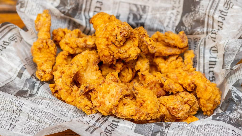 Crispy Chicken Fingers · Honey mustard or bbq tossed in buffalo sauce with blue cheese