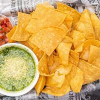 Kale & Artichoke Dip · Sour cream, pico de gallo, house tortilla chips