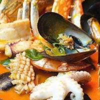 Spicy Mixed Seafood Soup · Korean comfort food staple. Packed with assorted seafood, slightly more than medium spice le...