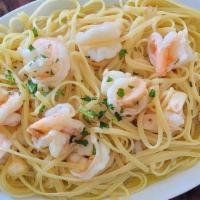 Shrimp Scampi · Sauteed with Garlic, a White Wine Lemon Butter Sauce. Served with Pasta or Sauteed Vegetable...