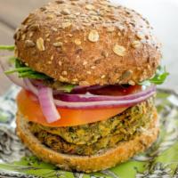 Harvest Veggie Burger  · Vegan. 100% organic. Beans, Butternut squash, zucchini, Beet, carrot,  sweet potato. Served ...
