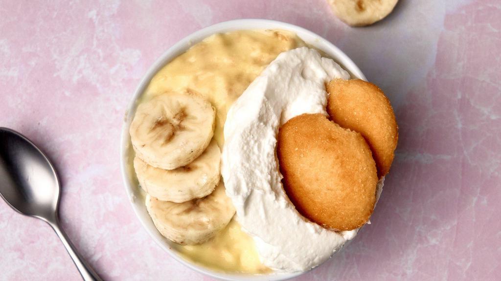 Banana Bread Pudding · Our favorite pudding. Layers of vanilla wafers, fresh bananas and creamy vanilla pudding. 8 oz.