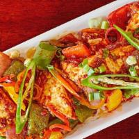Paneer Chili Dry · Paneer and peppers stir fried in a spicy-tangy sauce