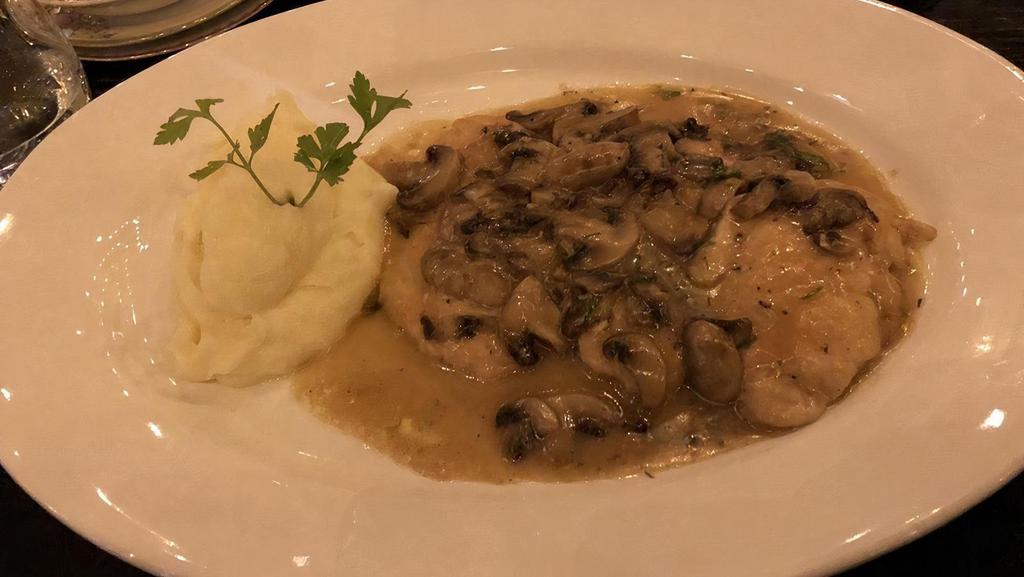 Chicken Marsala Dinner · Served with house-made mashed potatoes.