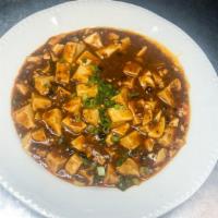 Mapo Tofu · Hot, vegetarian. A classic Chinese dish consisting of cubes of soft tofu served in a spicy s...