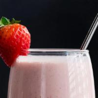 Strawberry & Banana Smoothie · Fresh Strawberry, Banana with almond or coconut milk