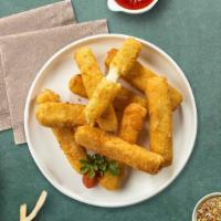 Mighty Mozzarella Sticks · (Vegetarian) Mozzarella cheese sticks battered and fried until golden brown. Five pieces.