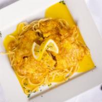 Chicken Francese · Served over linguini, Potato or Vegetables