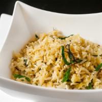 Scallion Fried Rice · Garlic, ginger, and soy.