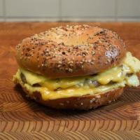 Sausage, Egg & Cheese · Sausage, Eggs, American Cheese. On your choice of bagel or roll